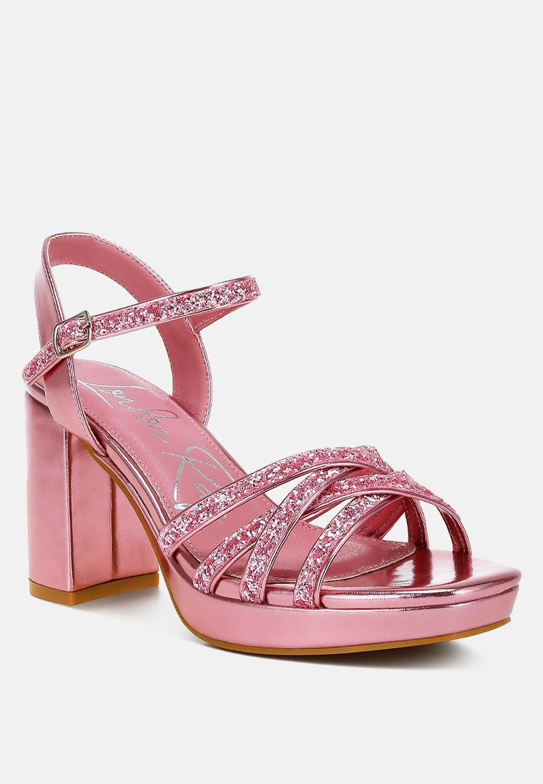 Sparks Fly Glitter Strappy Block Sandals-2