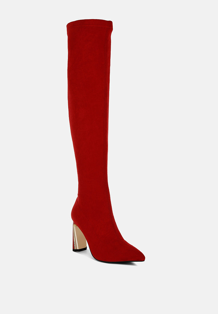 Star Gazer Slim Block Heel Long Boots-2