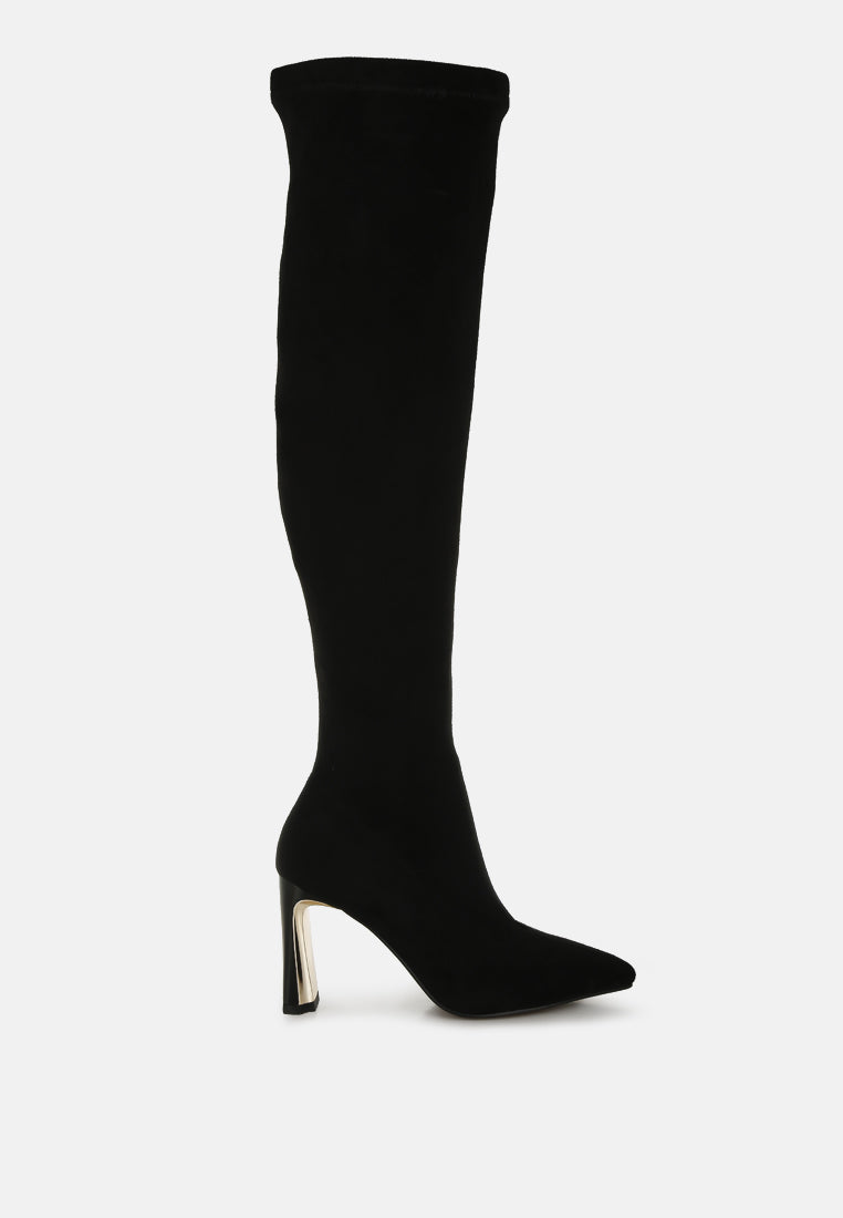 Star Gazer Slim Block Heel Long Boots-5