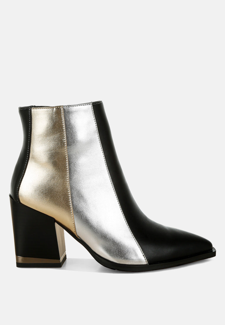 Stemon Three Tone Block Heel Boots-5