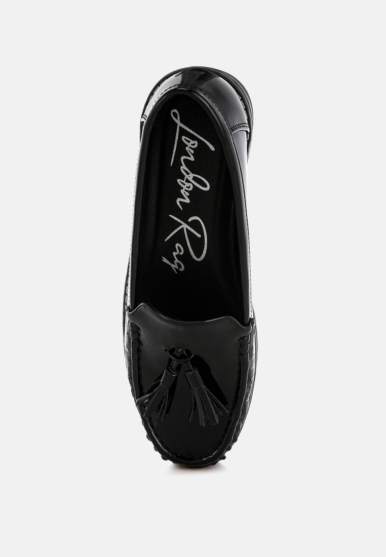 Strelka Tassel Detail Flatform Loafers-3