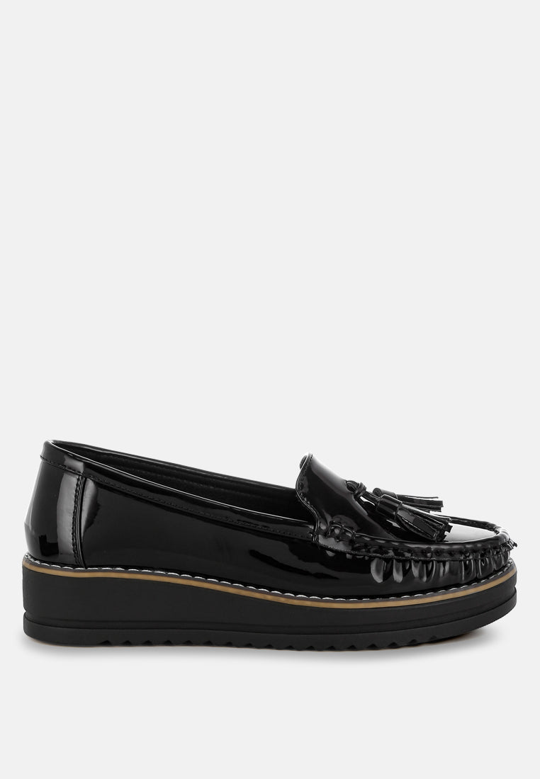 Strelka Tassel Detail Flatform Loafers-0