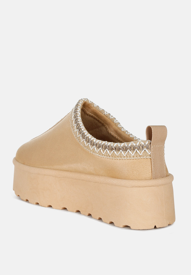Struter Embroidered Platform Fur Classic Slip-On-2