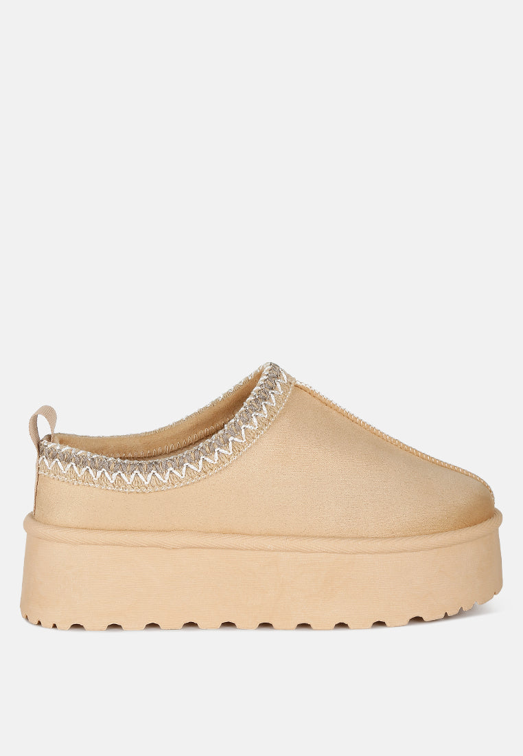 Struter Embroidered Platform Fur Classic Slip-On-0