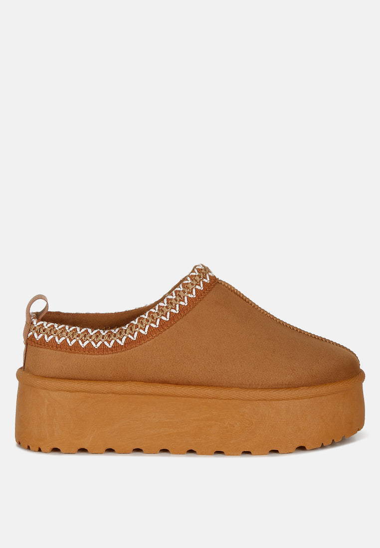 Struter Embroidered Platform Fur Classic Slip-On-5