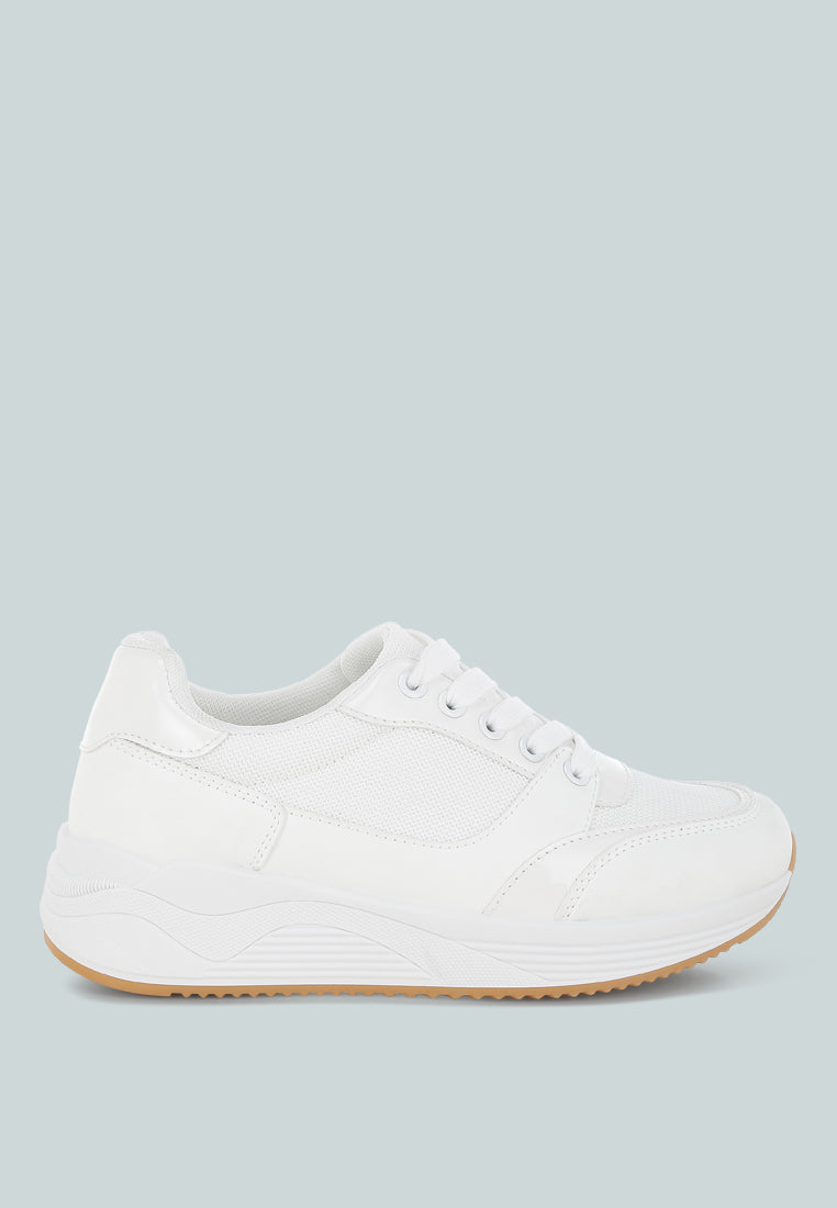 Subasa Chunky Mesh Lace Up Sneakers-0