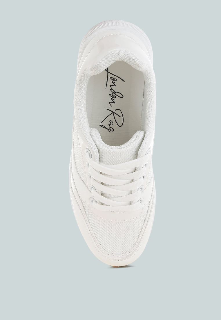 Subasa Chunky Mesh Lace Up Sneakers-3