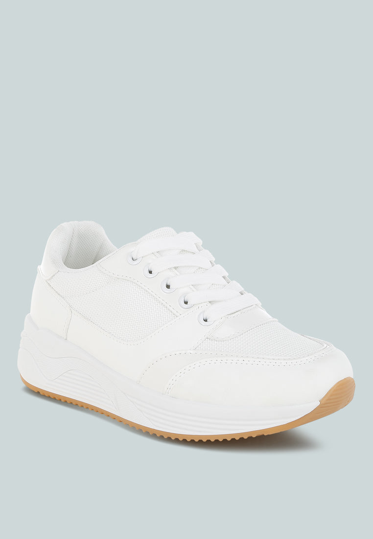 Subasa Chunky Mesh Lace Up Sneakers-1