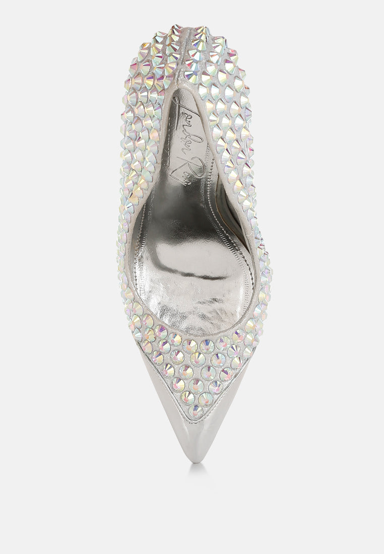 Super Fan Diamante Embellished Stiletto Pumps-3