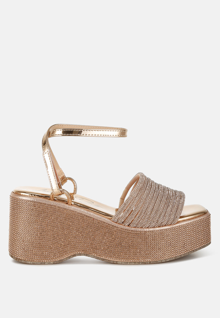 Swifties Rhinestone Embellished Lace-Up Sandals-0
