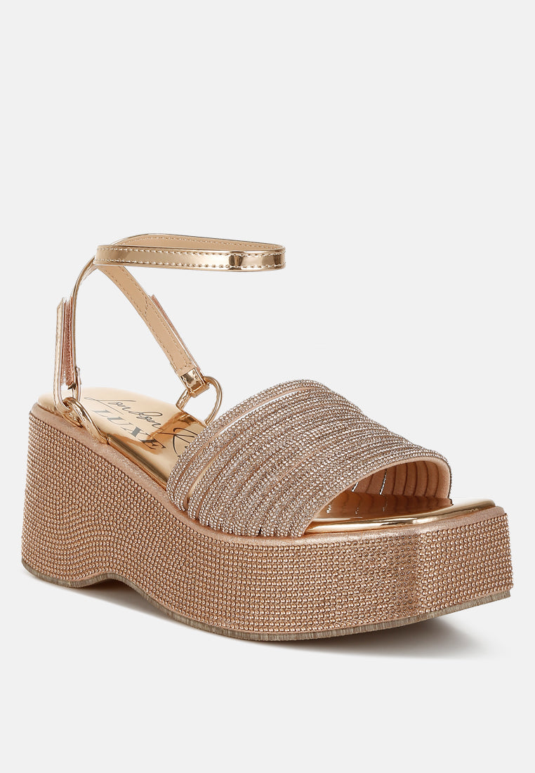 Swifties Rhinestone Embellished Lace-Up Sandals-2