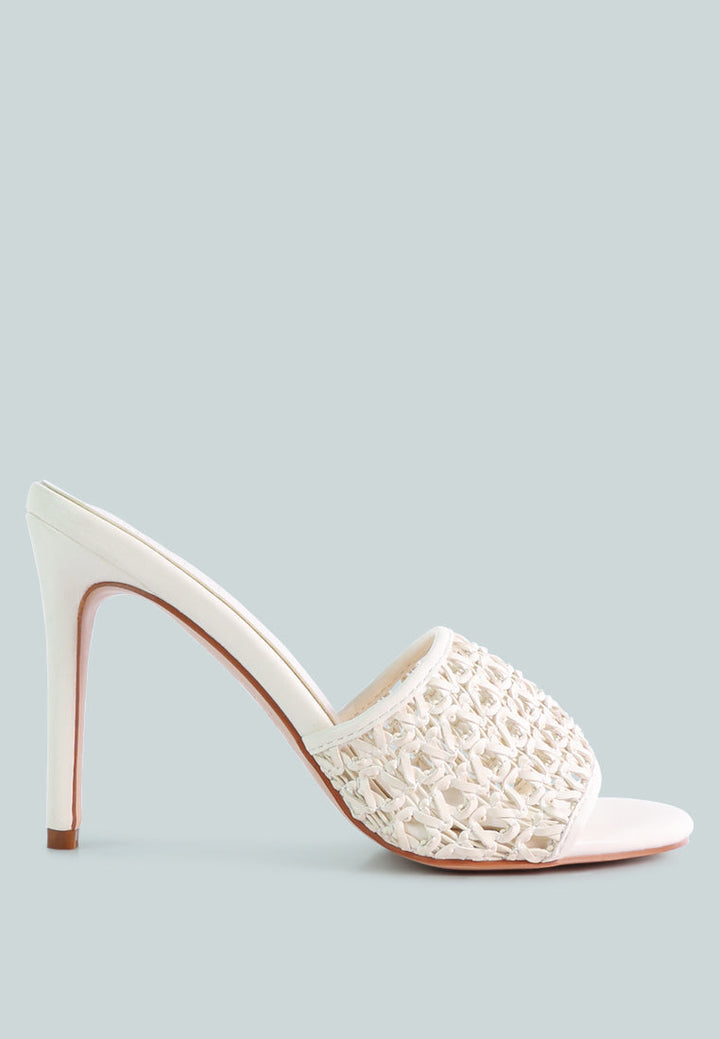 Tease Woven Heeled Slides-0