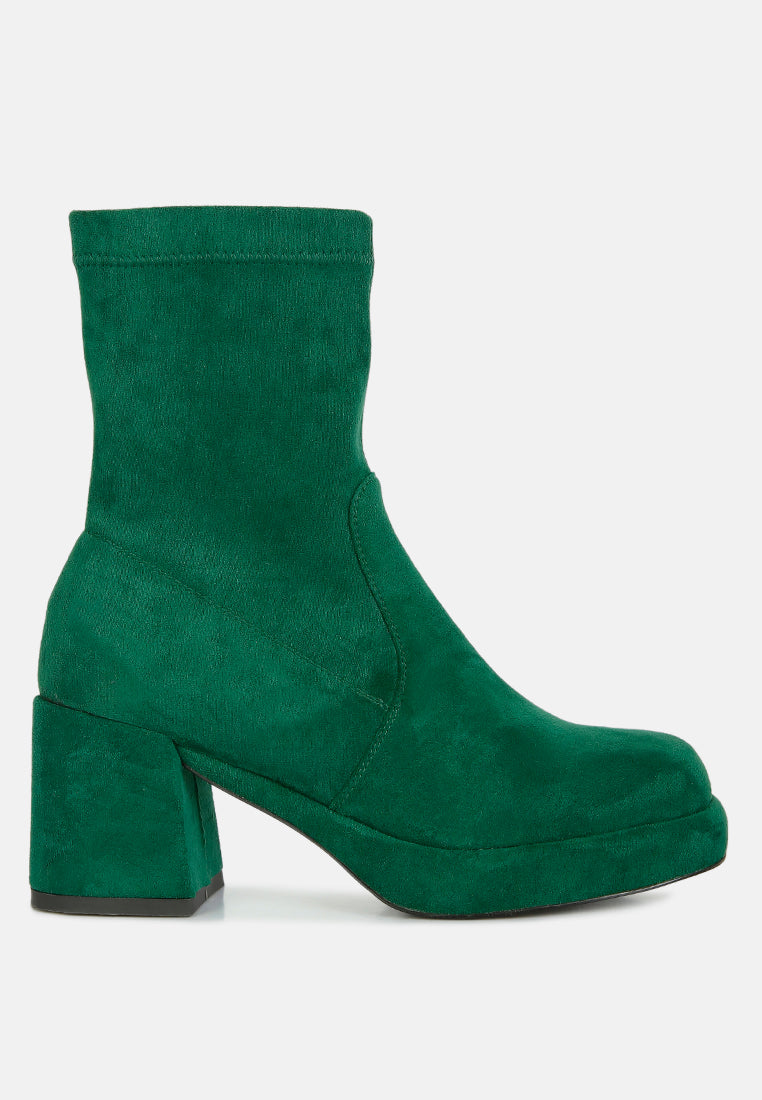 Two-Cubes Suede Platform Ankle Boots-0