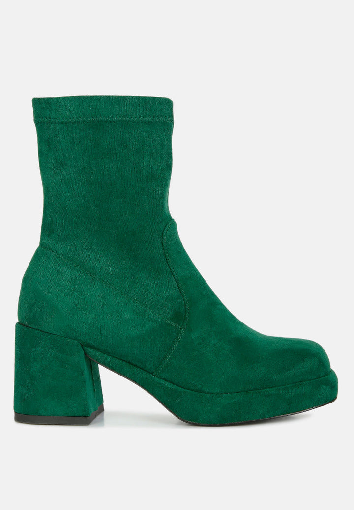 Two-Cubes Suede Platform Ankle Boots-0