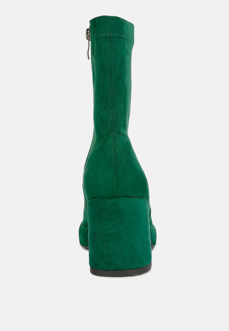 Two-Cubes Suede Platform Ankle Boots-4