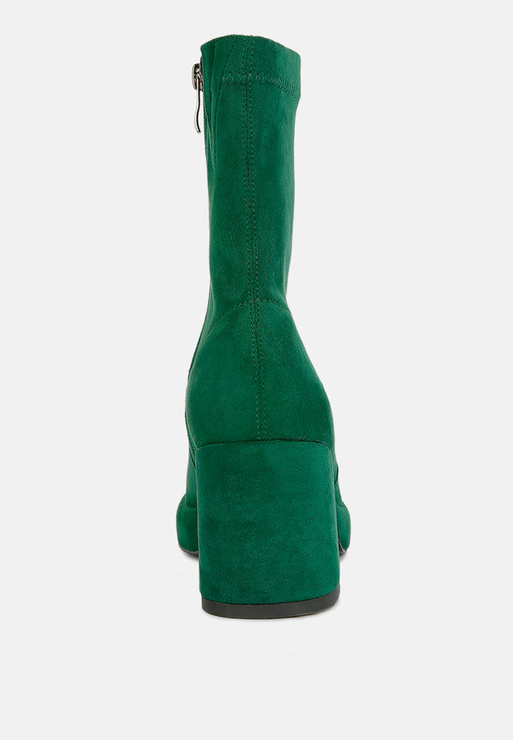 Two-Cubes Suede Platform Ankle Boots-4