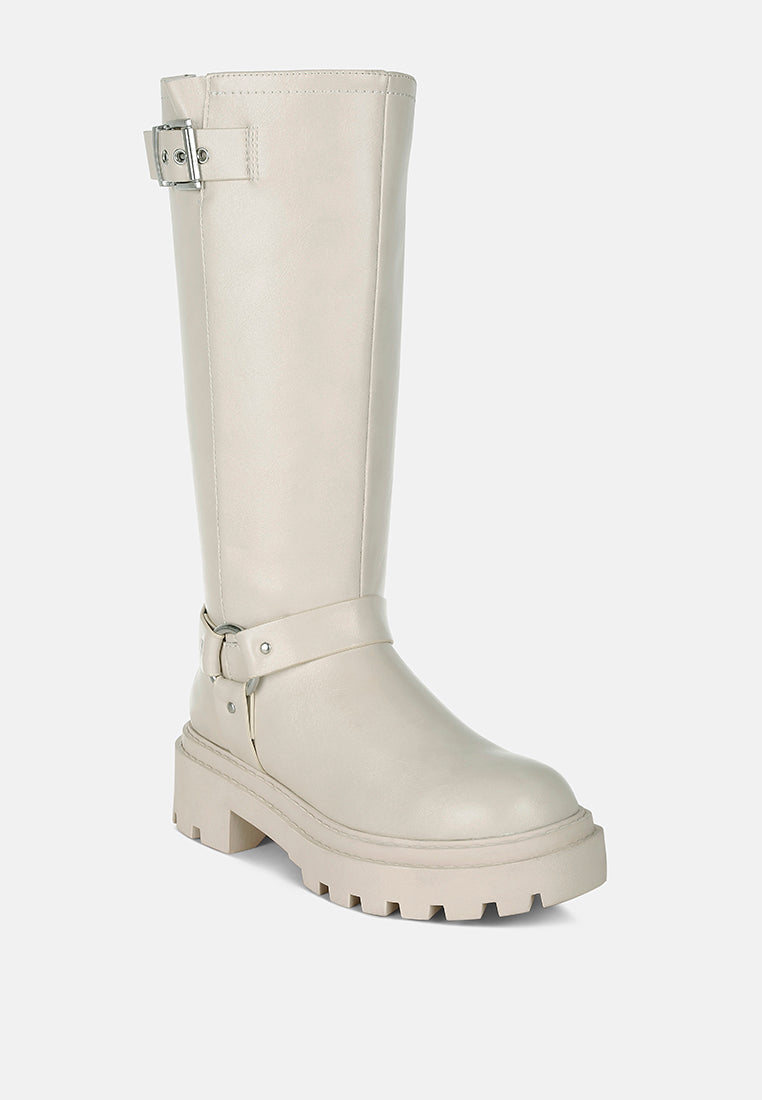 Taimen Harnes Detail Long Boots-2