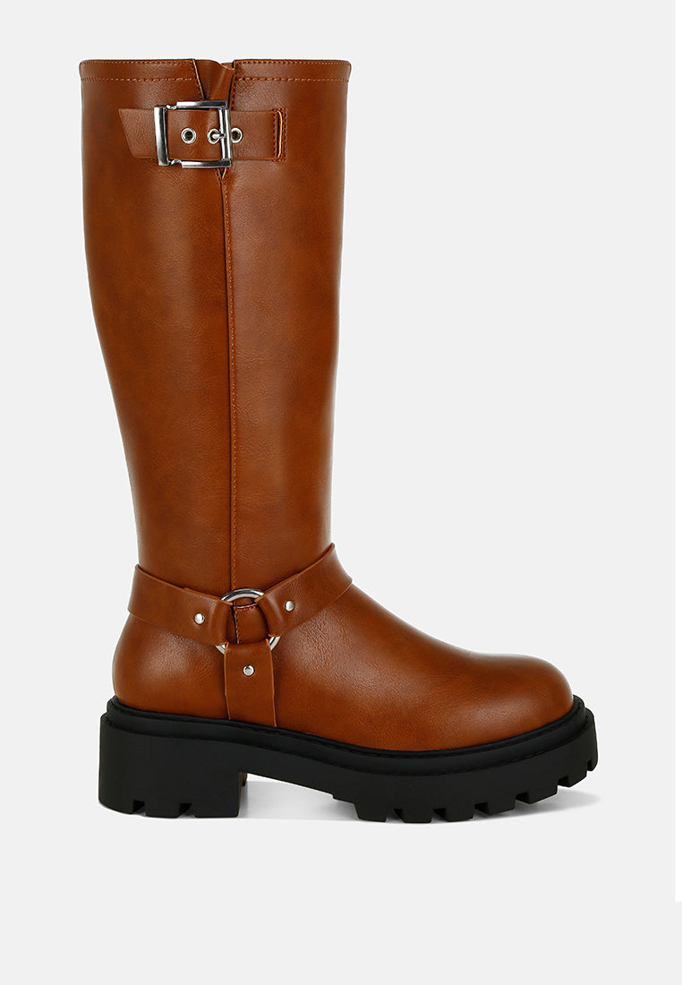 Taimen Harnes Detail Long Boots-5