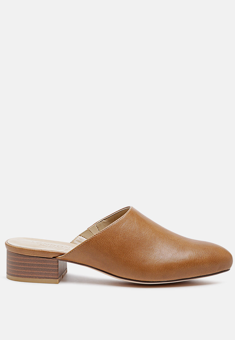 Daelia Solid Low Heel Mules-5