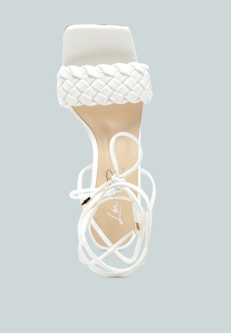 Skora Tie Up Spool Heel Sandals-4
