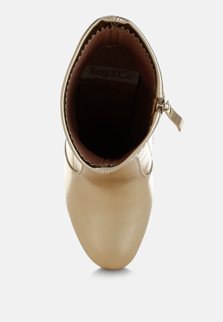 Tirana Metallic Pleather Sock Boots-3
