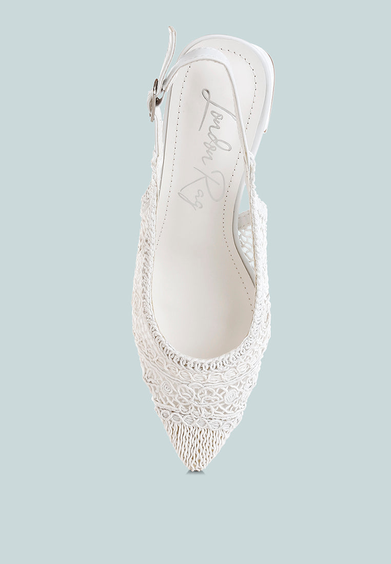 Tolina Knitted Pointy Toe Slingback Sandals-3