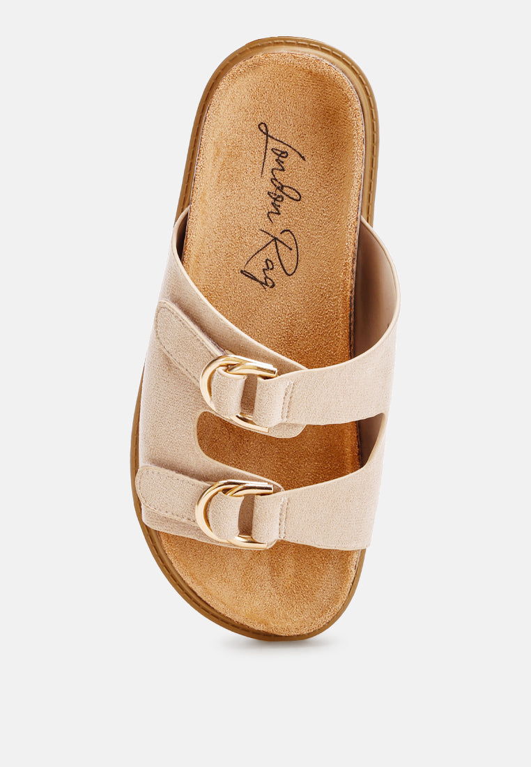 Totem Cork-Textured Slip-On Sandals-4