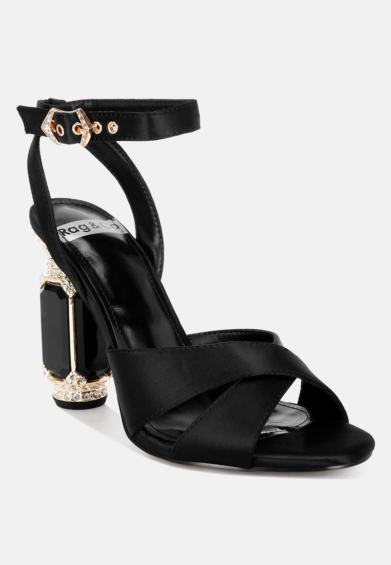 Tribeca Crystal &amp; Diamante Pin Buckle Fantasy Heels-1