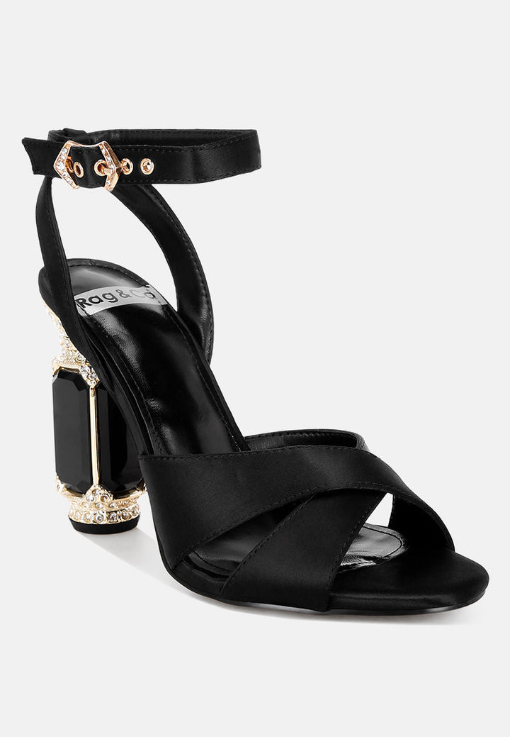 Tribeca Crystal &amp; Diamante Pin Buckle Fantasy Heels-1