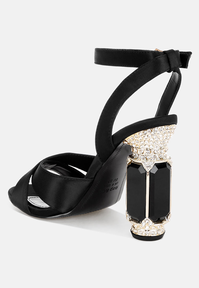 Tribeca Crystal &amp; Diamante Pin Buckle Fantasy Heels-2