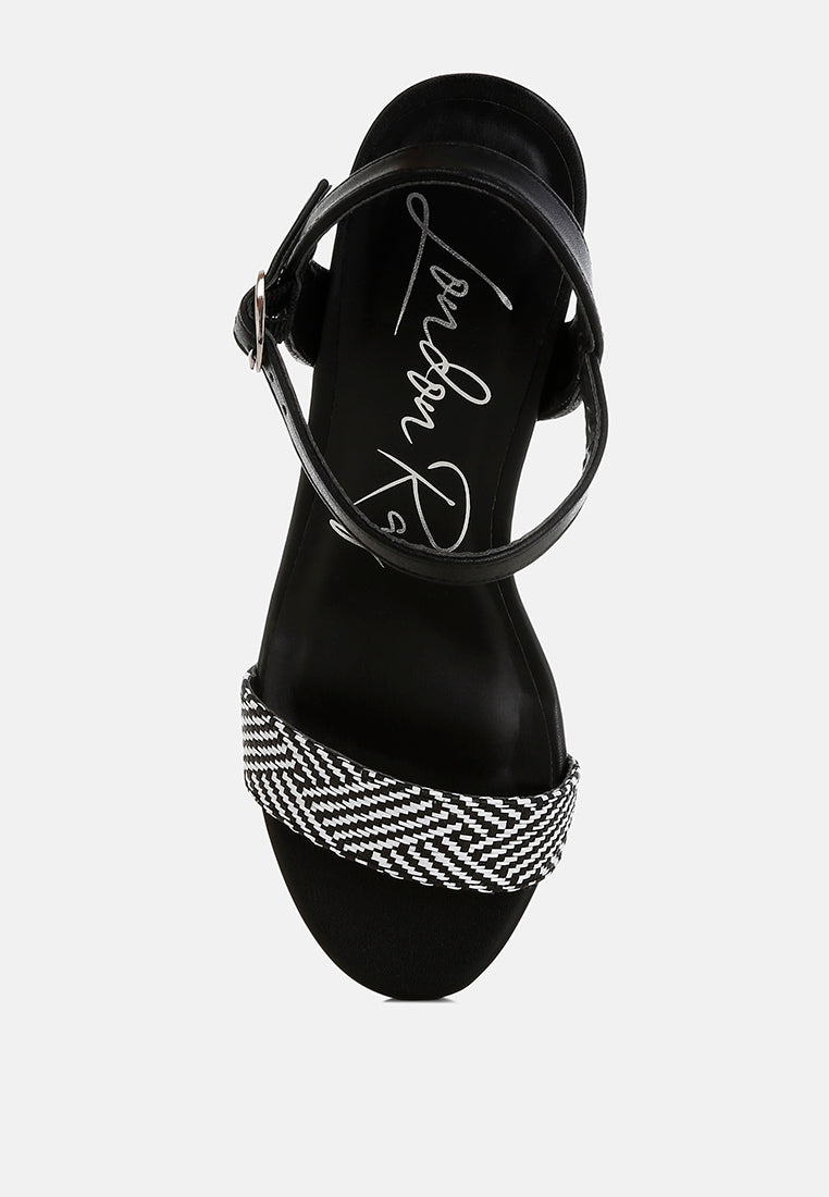 Tulata Raffia Pin Buckle Block Heels-3
