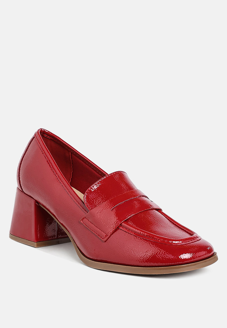 Umdoni Penny Strap Block Heel Loafers-1