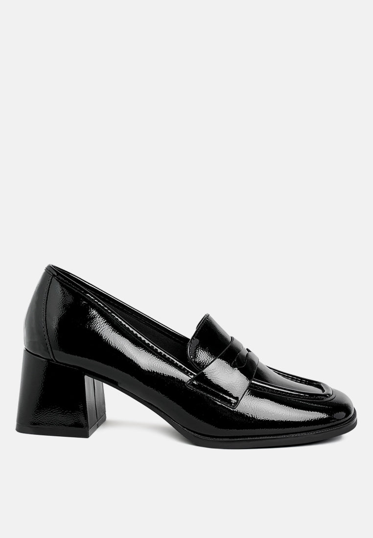 Umdoni Penny Strap Block Heel Loafers-5