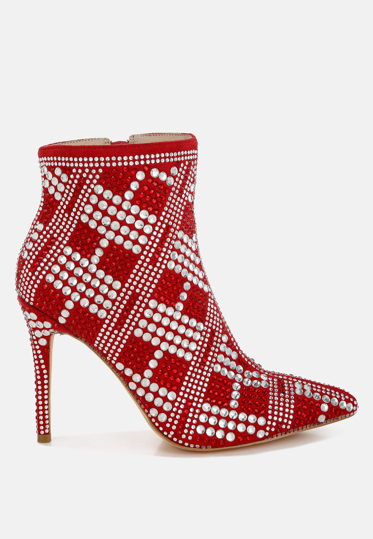Urbanite Rhinestones Studded Stiletto Heel Boots-0