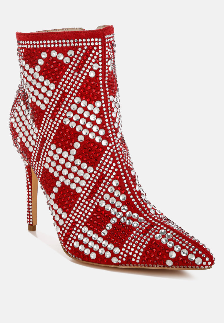 Urbanite Rhinestones Studded Stiletto Heel Boots-1
