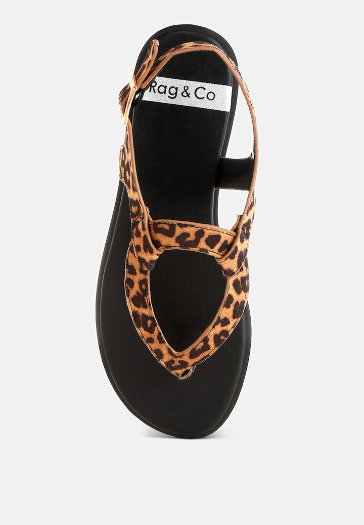 Venusa Leopard Print Buckled Flats-3