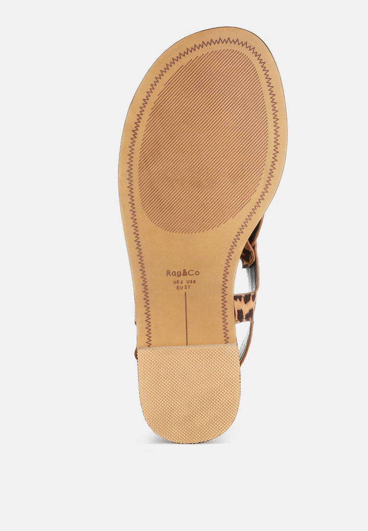 Venusa Leopard Print Buckled Flats-4