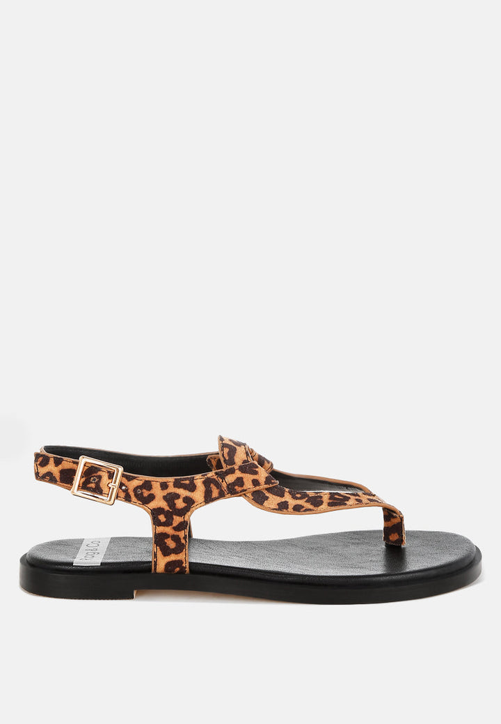 Venusa Leopard Print Buckled Flats-0