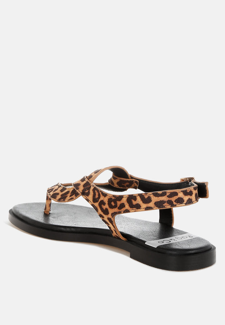 Venusa Leopard Print Buckled Flats-2