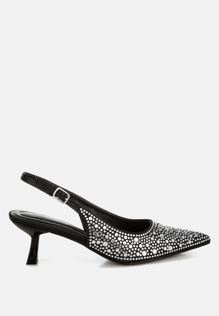 Vernaos Pointed Toe Rhinestone Slingbacks-6