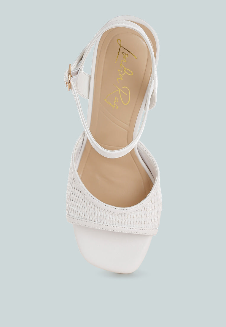 Vilasta Raffia Square Toe Stiletto Heels-3