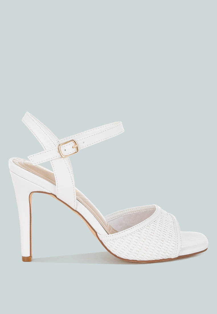 Vilasta Raffia Square Toe Stiletto Heels-0