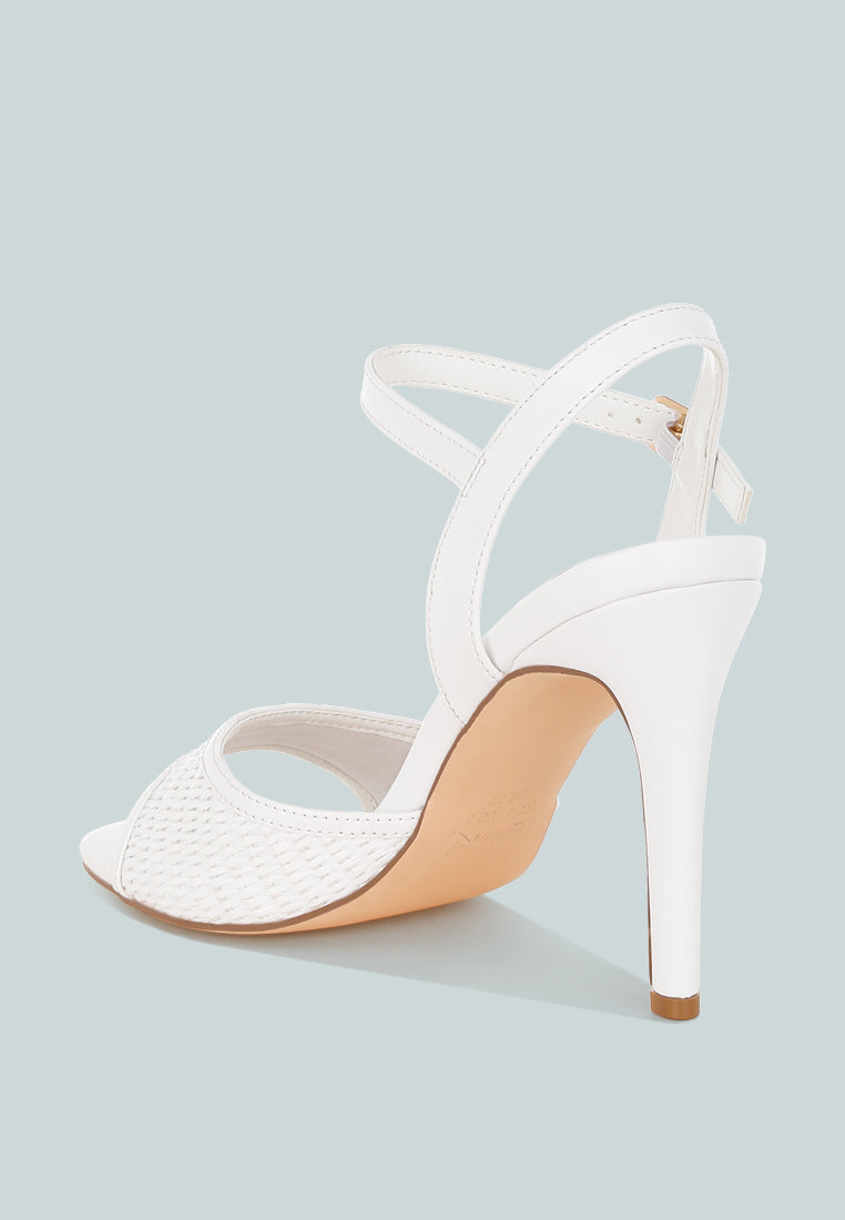 Vilasta Raffia Square Toe Stiletto Heels-2