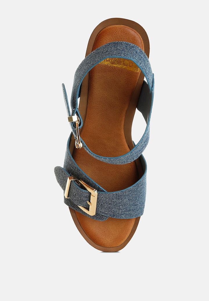 Vipasa Studded Denim Clog Sandals-3