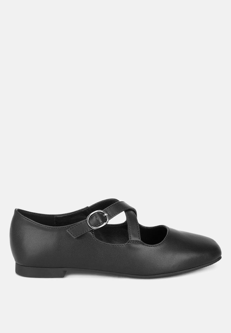 Vonily Criss Cross Straps Ballet Flats-0