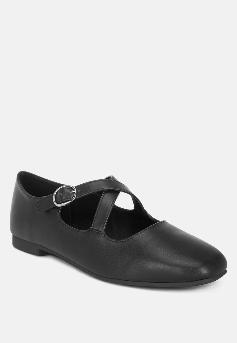 Vonily Criss Cross Straps Ballet Flats-2
