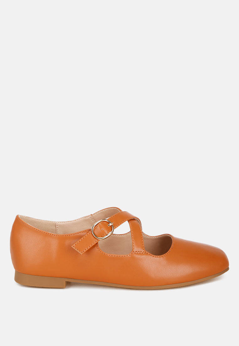 Vonily Criss Cross Straps Ballet Flats-5