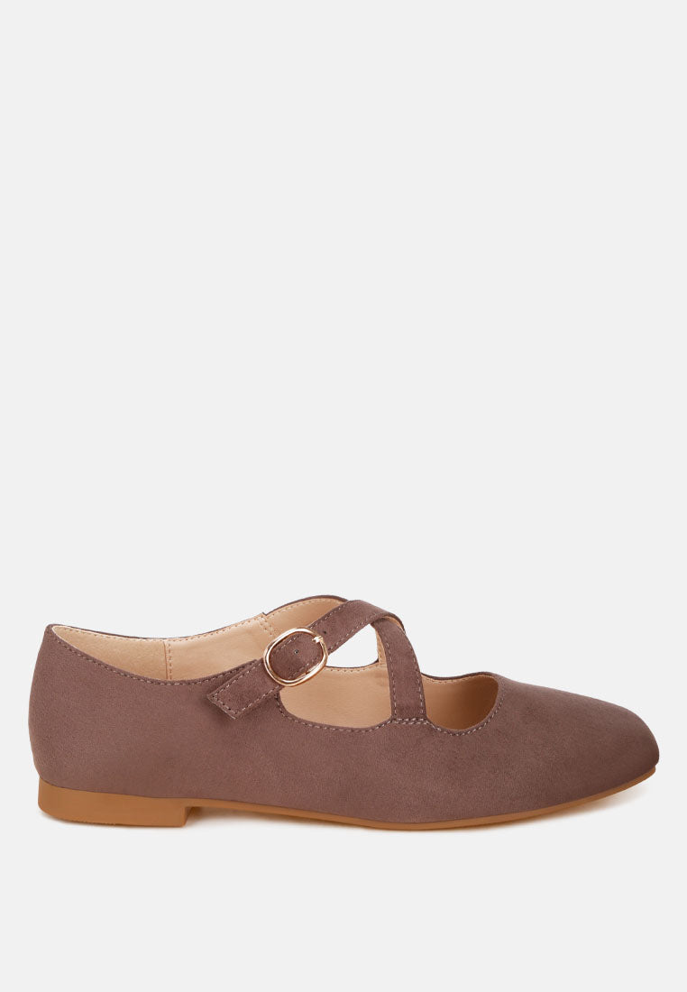 Vonily Criss Cross Straps Ballet Flats-7