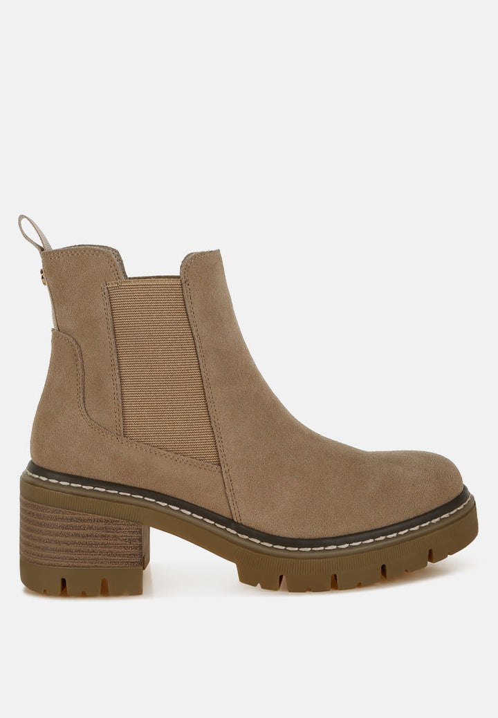 Vostok Suede Chunky Chelsea Boots-5