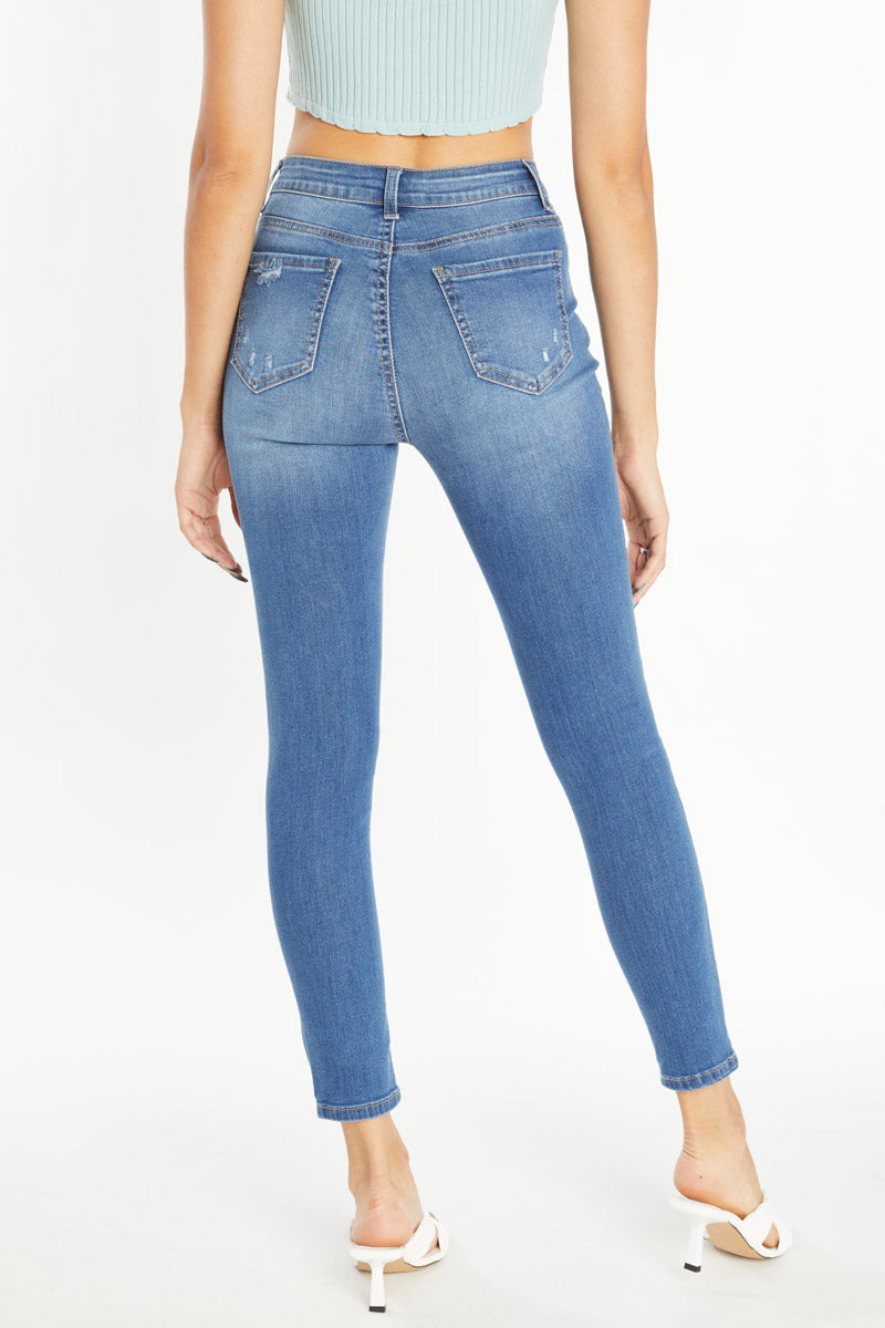 High Rise Destructed Skinny Jeans-1